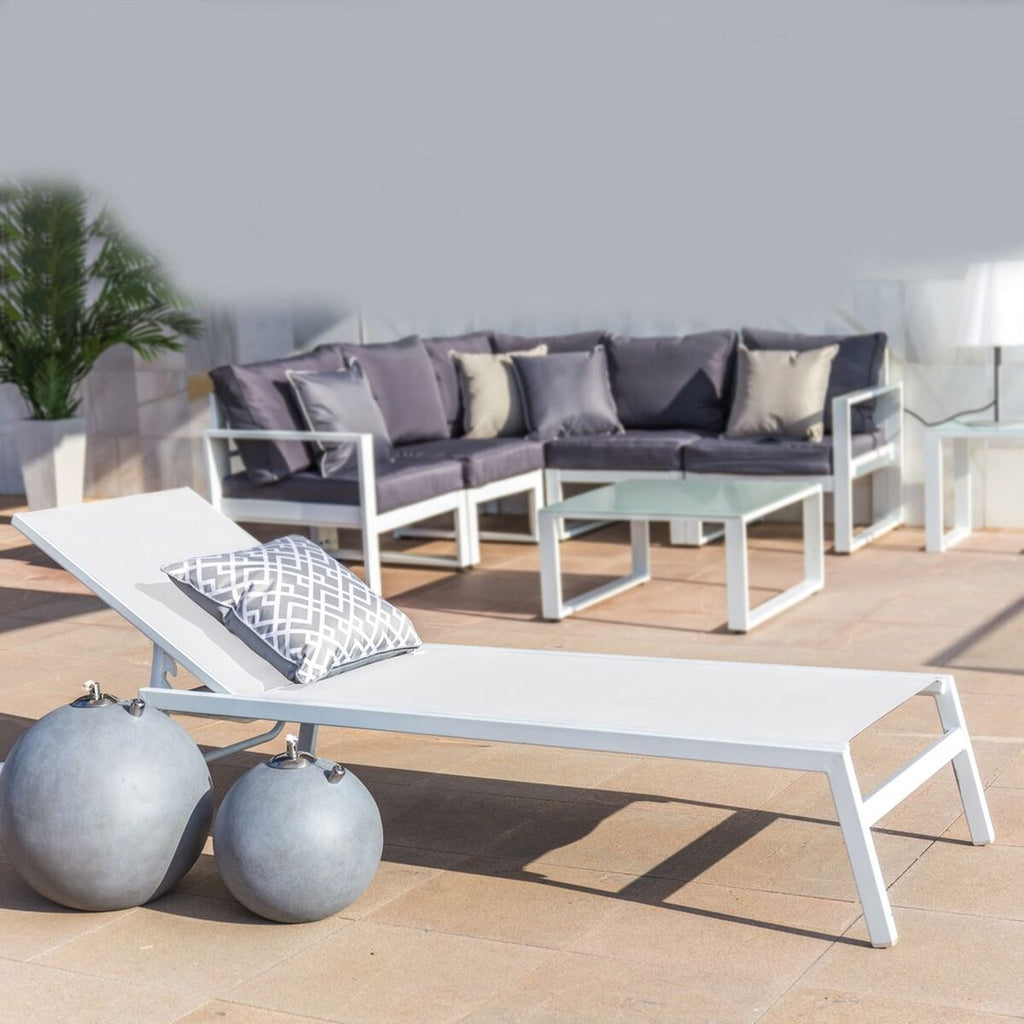 Chaise longue Thais Blanc 199 x 61 x 30 cm
