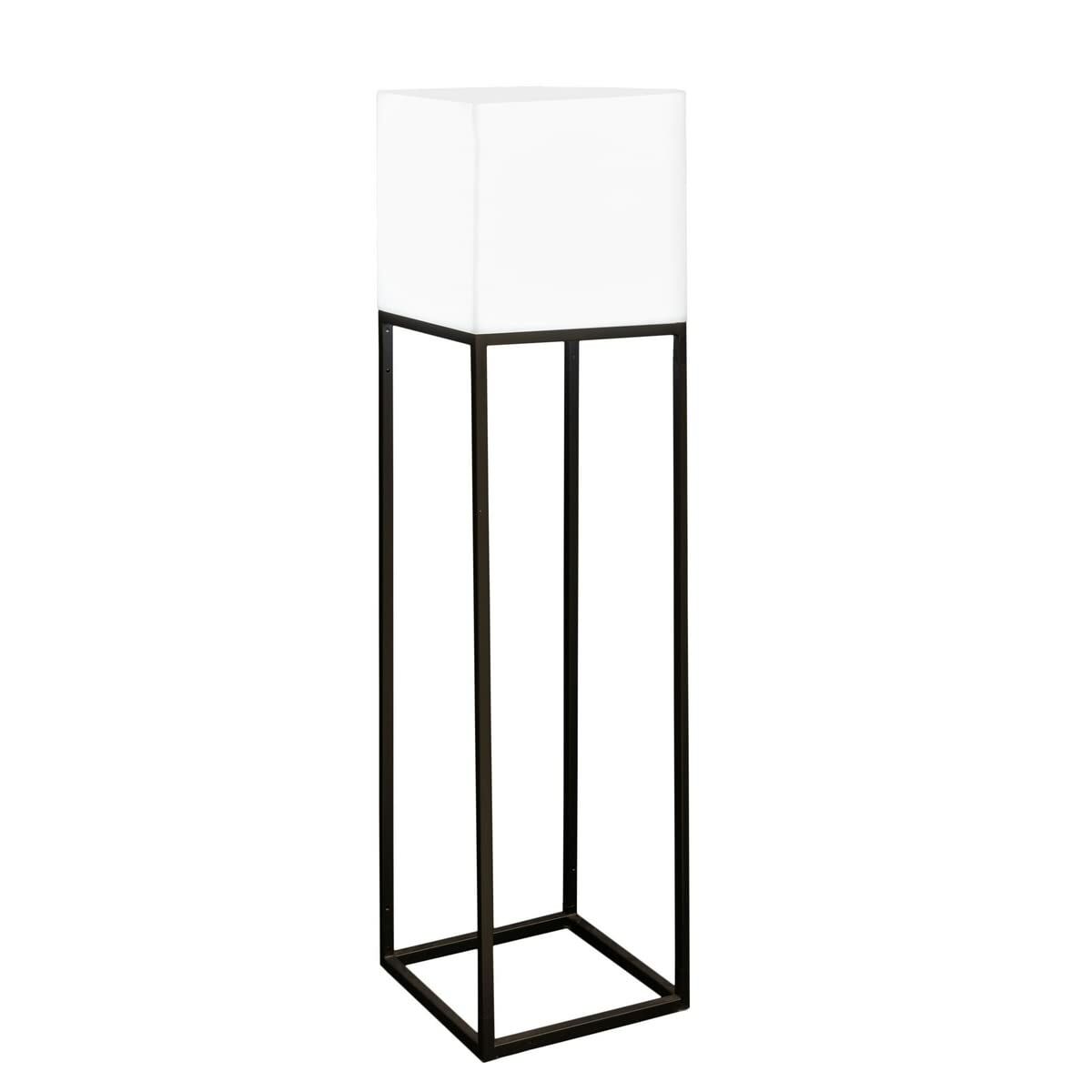 Lampadaire Block Blanc Gris E27 38 x 38 x 155 cm