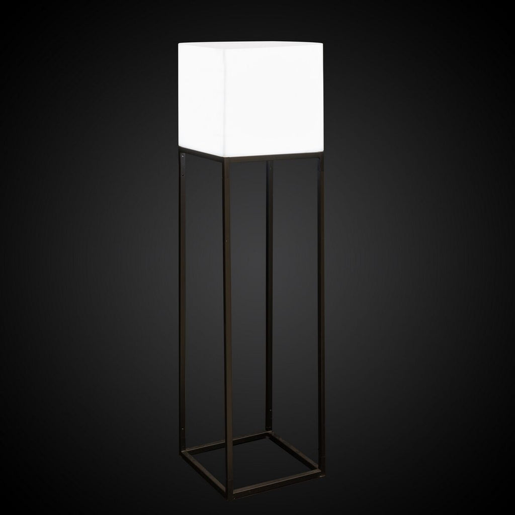 Lampadaire Block Blanc Gris E27 38 x 38 x 155 cm