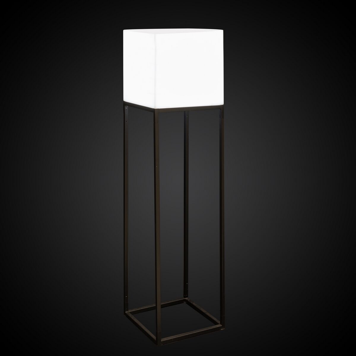 Lampadaire Block Blanc Gris E27 38 x 38 x 155 cm