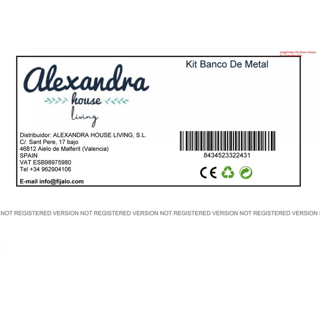 Banc Alexandra House Living Blanc Fer 53 x 91 x 153 cm