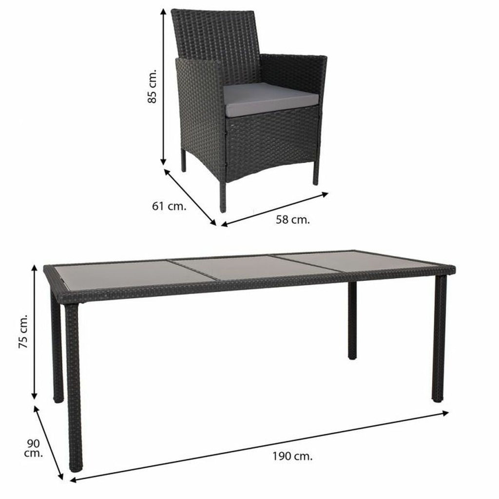 Meubles de jardin Alexandra House Living Noir 61 x 85 x 58 cm 9 Pièces