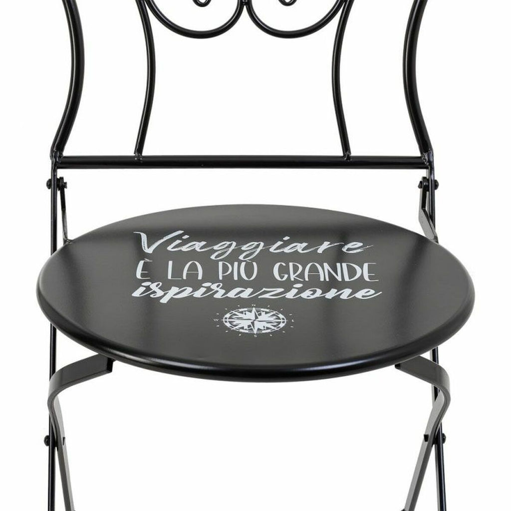 Ensemble Table + 2 Chaises Alexandra House Living Noir 60 x 75 x 60 cm