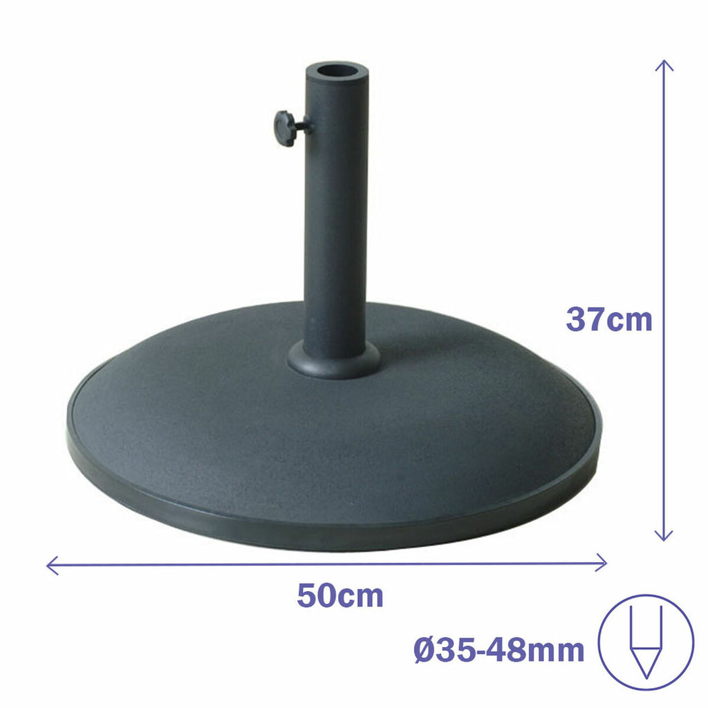 Marbueno Base Parasol Ronde 50x37 cm 25KG Noir Jardin, Piscine, Terrasse 10452