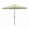 Marbueno Parasol Acier 8 Baleines D300 cm Polyester Beige Jardin Terrasse 10486
