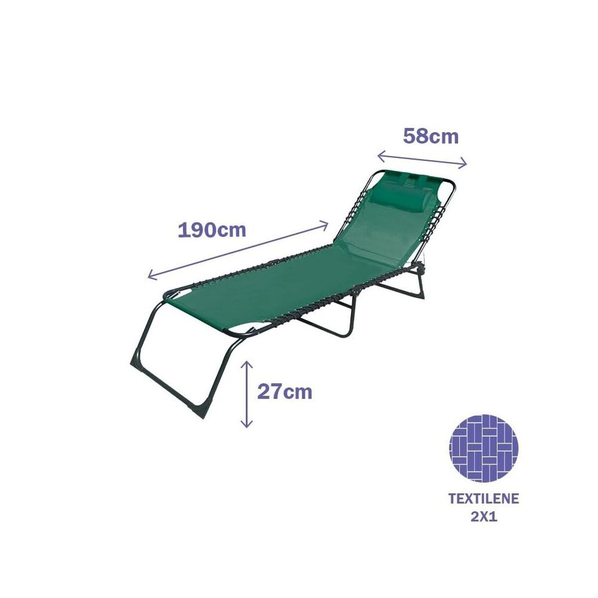 Chaise longue Marbueno Marron 190 x 27 x 58 cm