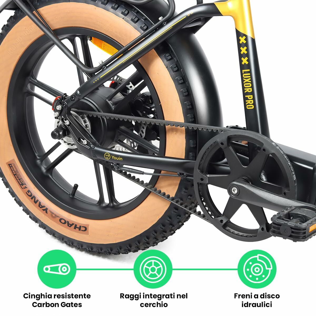 Vélo Électrique Youin BK1750 LUXOR II PRO A/N Jaune 250 W