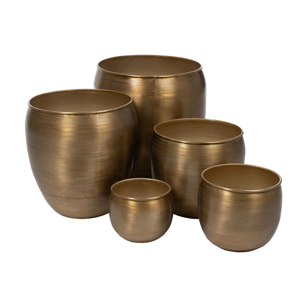 Set de pots de fleurs Doré Aluminium 48,9 x 48,9 x 48,9 cm (5 Unités)