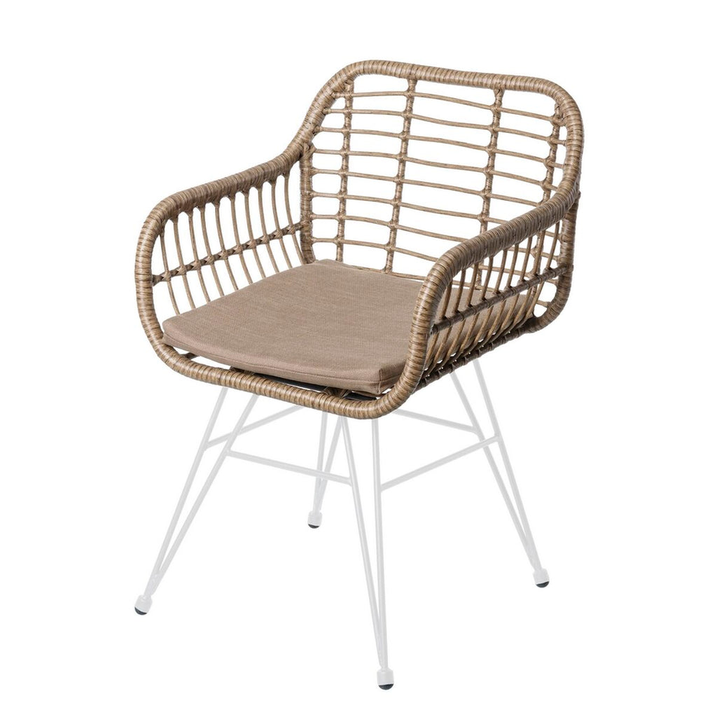 Chaise de jardin Ariki 57 x 62 x 80 cm rotin synthétique Acier Blanc