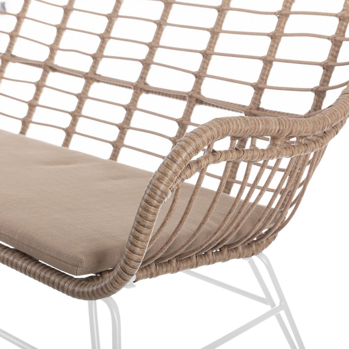 Chaise de jardin Ariki 121 x 62 x 76 cm rotin synthétique Acier Blanc
