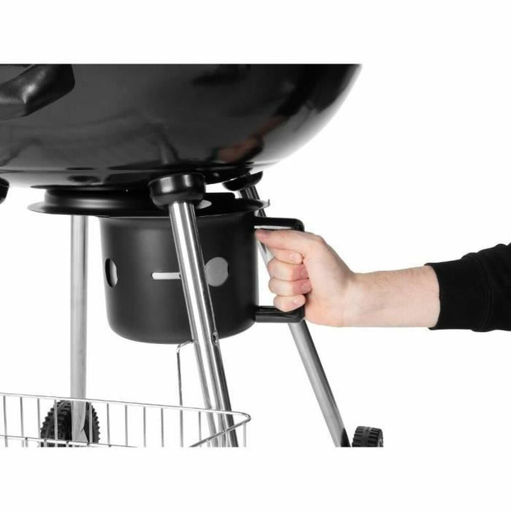 Barbecue à Charbon avec Couvercle et Roulettes Fieldmann FZG 1004 Noir Rond