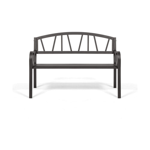 Banc avec Dossier Anthracite Fer (123 X 53 X 86 cm)