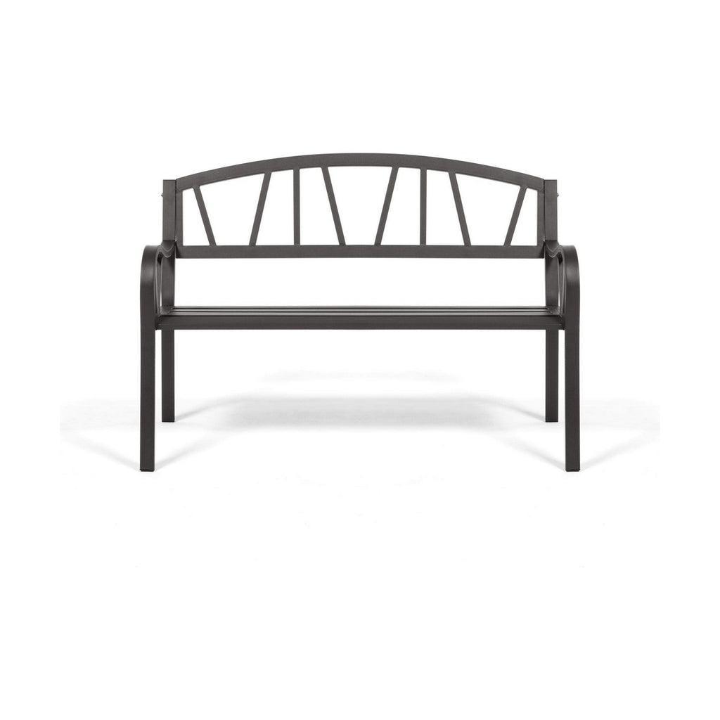 Banc avec Dossier Anthracite Fer (123 X 53 X 86 cm)