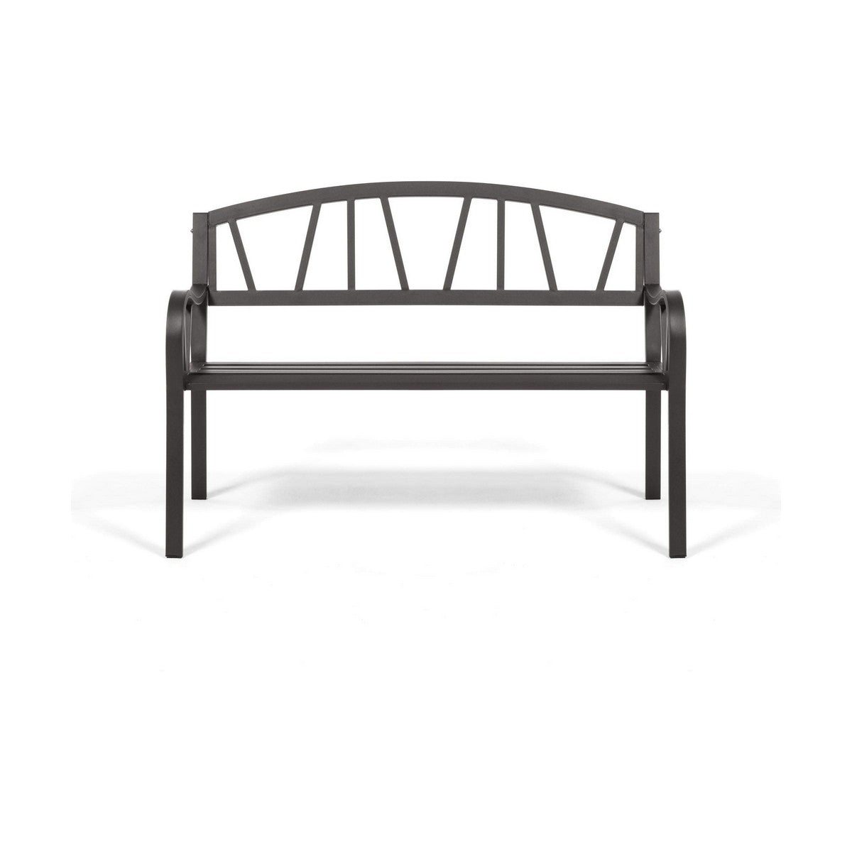 Banc avec Dossier Anthracite Fer (123 X 53 X 86 cm)