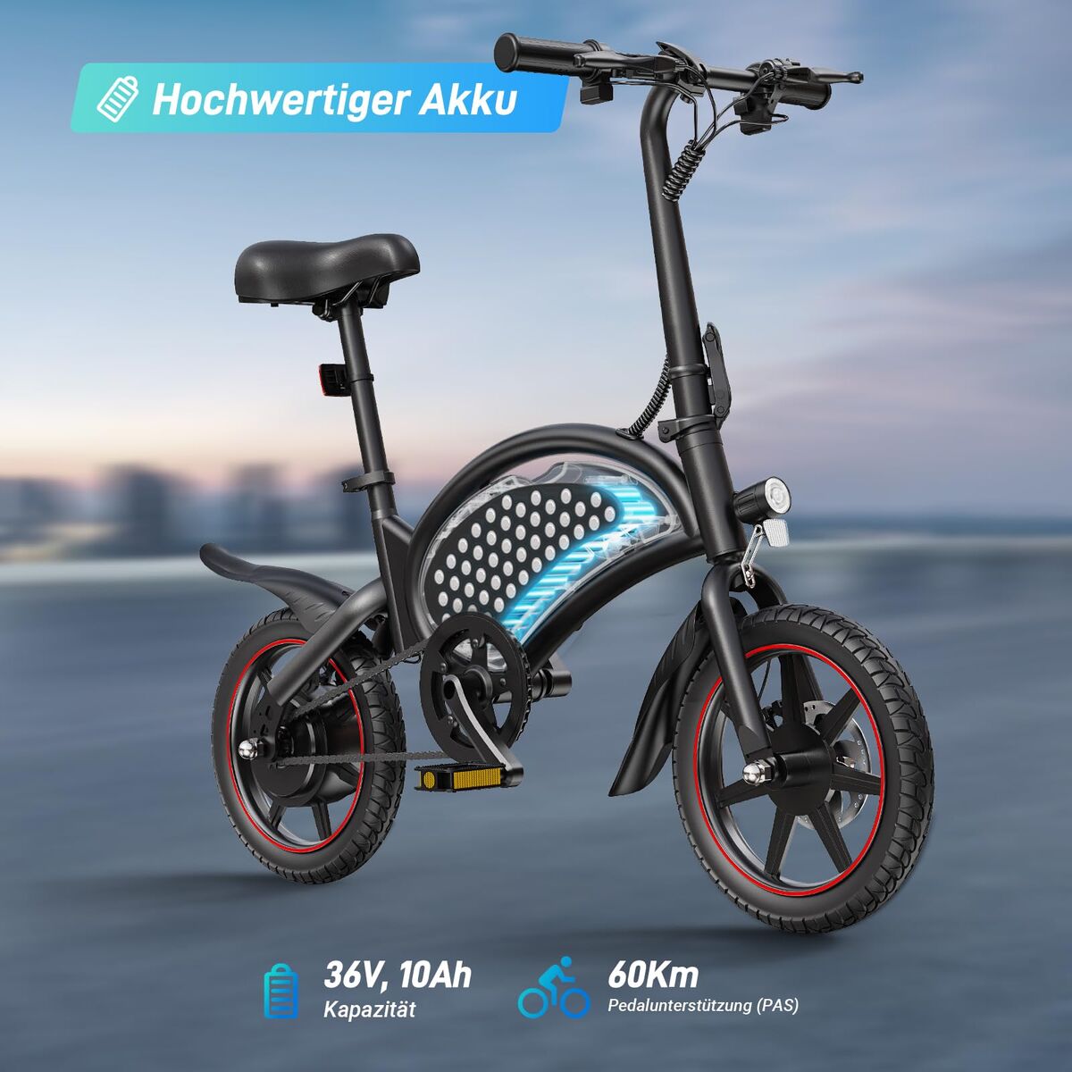 Vélo Électrique DYU DYU-D3S-001 Noir 250 W 10 Ah 14"