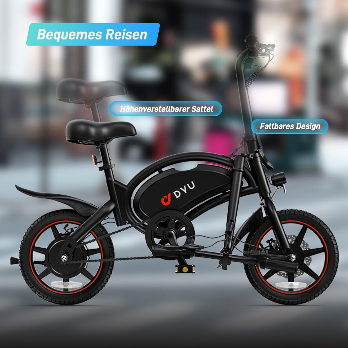 Vélo Électrique DYU DYU-D3S-001 Noir 250 W 10 Ah 14"