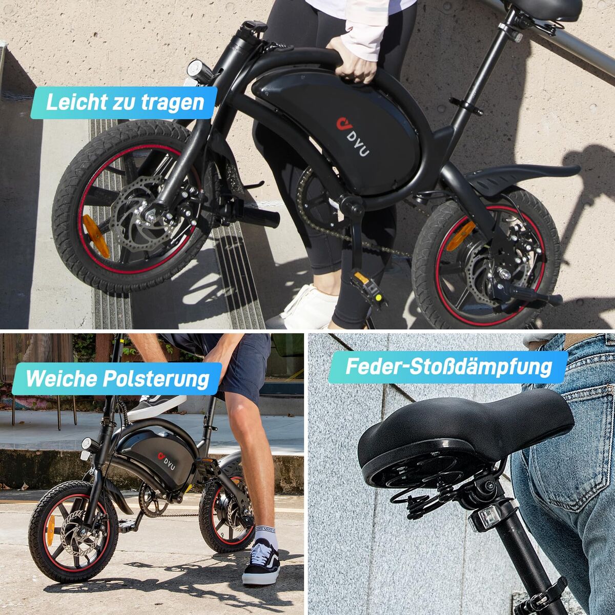 Vélo Électrique DYU DYU-D3S-001 Noir 250 W 10 Ah 14"