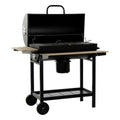 Barbecue à Charbon avec Couvercle et Roulettes DKD Home Decor Noir Naturel Bois Métal Acier 108 x 71 x 103 cm