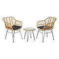 Ensemble Table + 2 Chaises DKD Home Decor Noir Naturel Marron Clair 56 x 57,5 x 82 cm