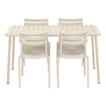 Ensemble Table + 4 Chaises Home ESPRIT Crème 140 x 70 x 75 cm