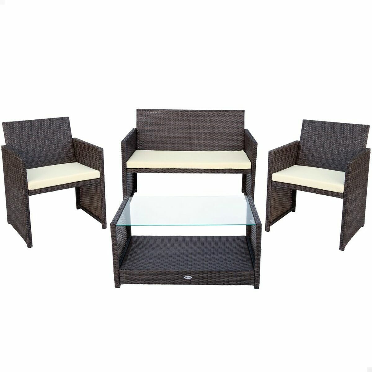 Meubles de jardin Aktive Rotin Noir 4 Pièces