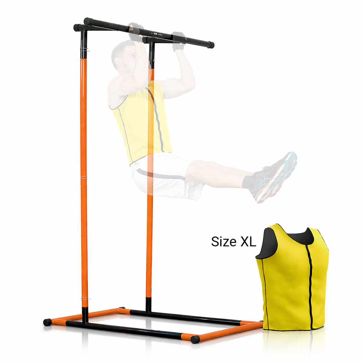 Pack station de tractions fitness avec guide d’exercices et gilet sauna homme XL InnovaGoods
