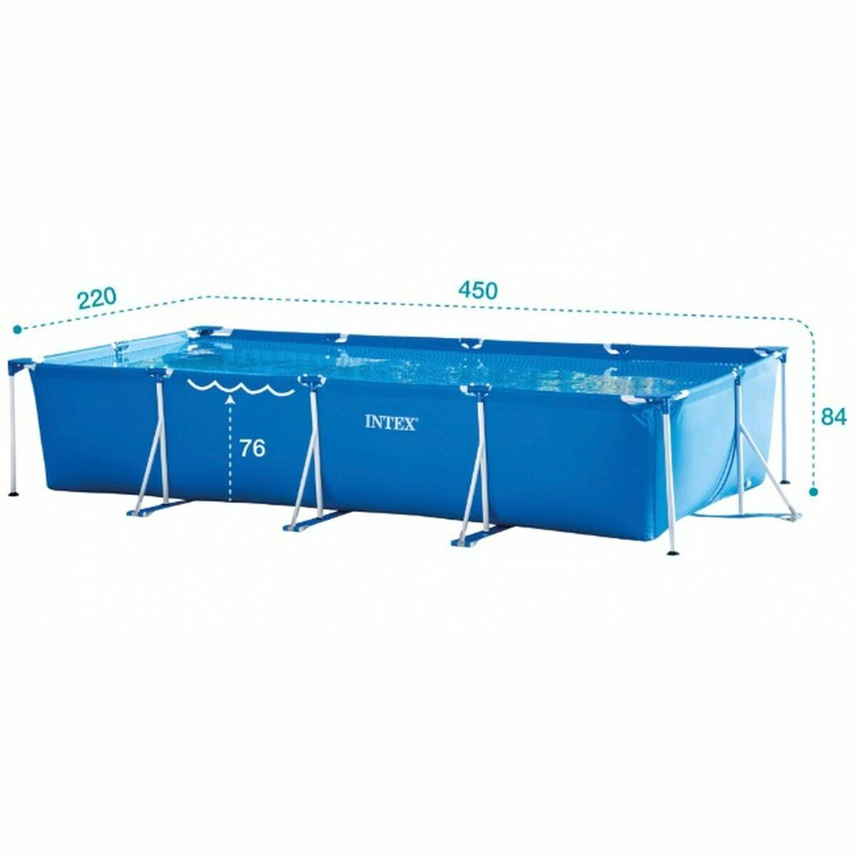 Piscine Démontable Intex Frame 450 X 220 X 84 CM 7127 L Rectangulaire