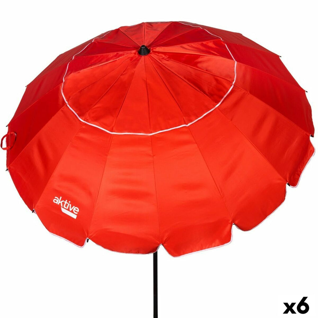 Parapluie Aktive Rouge 240 x 235 x 240 cm (6 Unités)