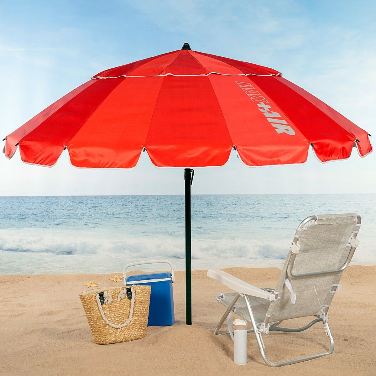 Parapluie Aktive Rouge 240 x 235 x 240 cm (6 Unités)