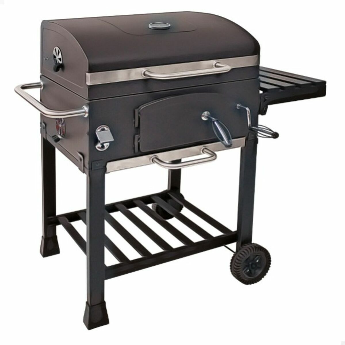 Barbecue à Charbon avec Couvercle et Roulettes Aktive 102 x 65 x 104 cm