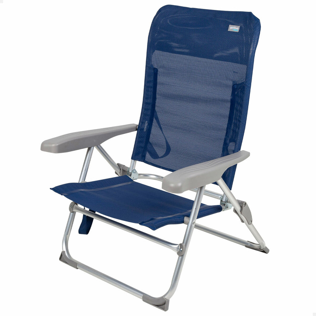 Chaise de Plage Aktive Blue marine 47 x 89 x 56 cm (4 Unités)