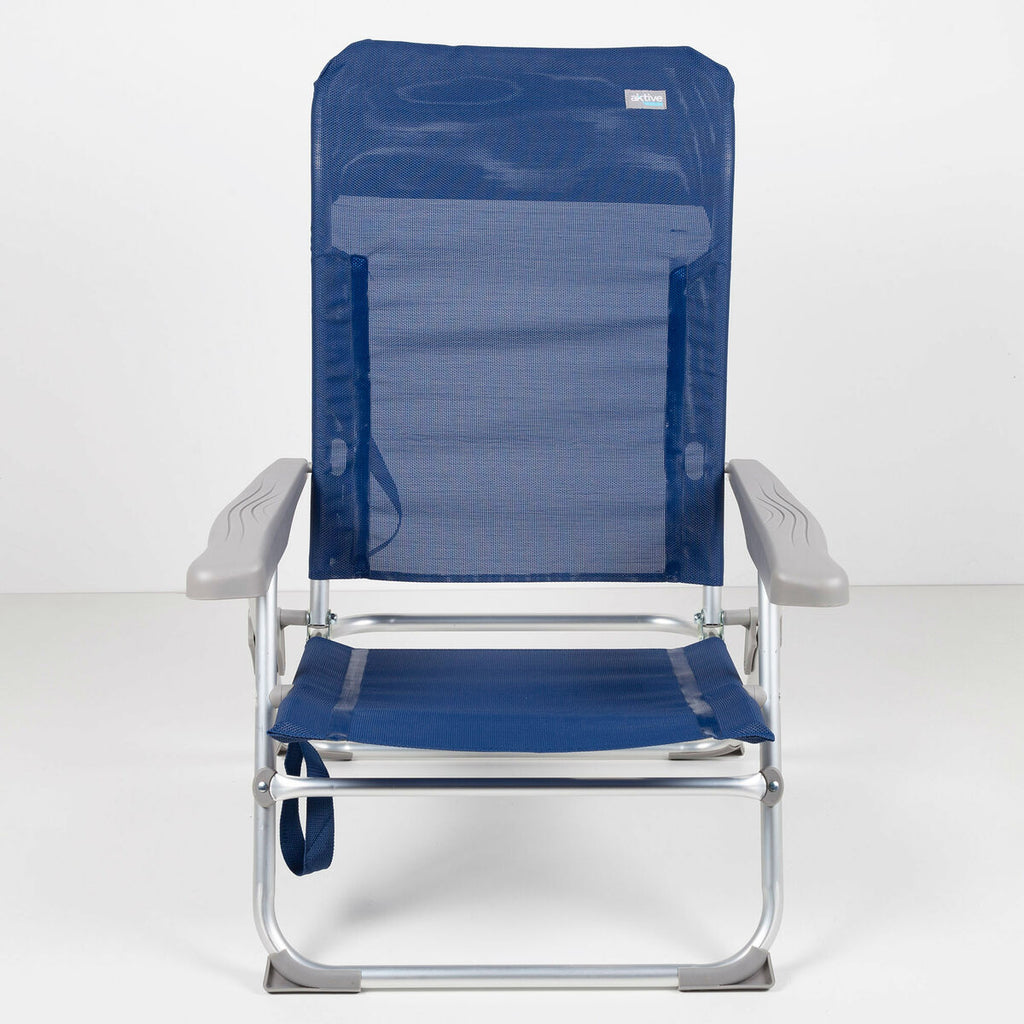 Chaise de Plage Aktive Blue marine 47 x 89 x 56 cm (4 Unités)