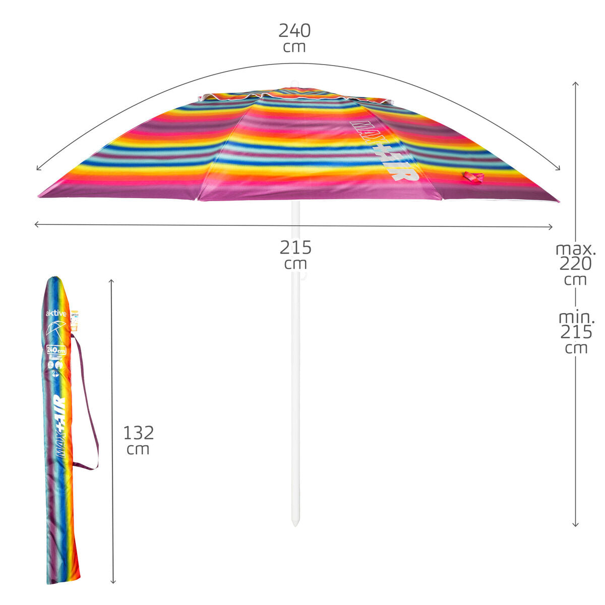 Parapluie Aktive 240 X 220 X 240 CM (6 Unités)