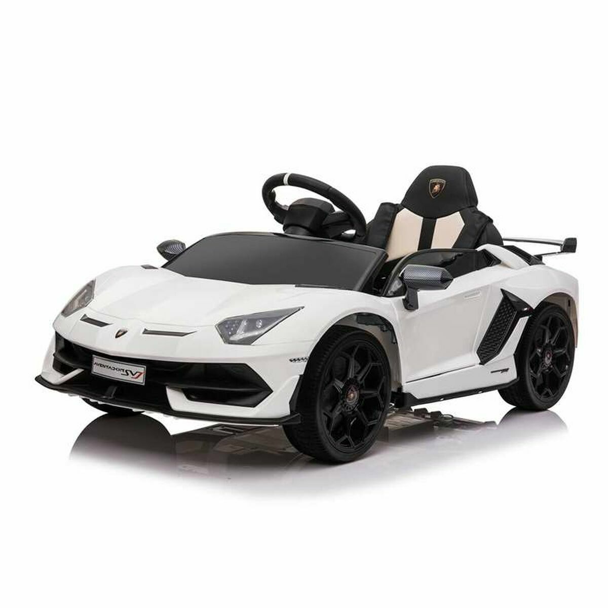 Voiture électrique pour enfants RunRunToys Lamborghini Aventador Blanc