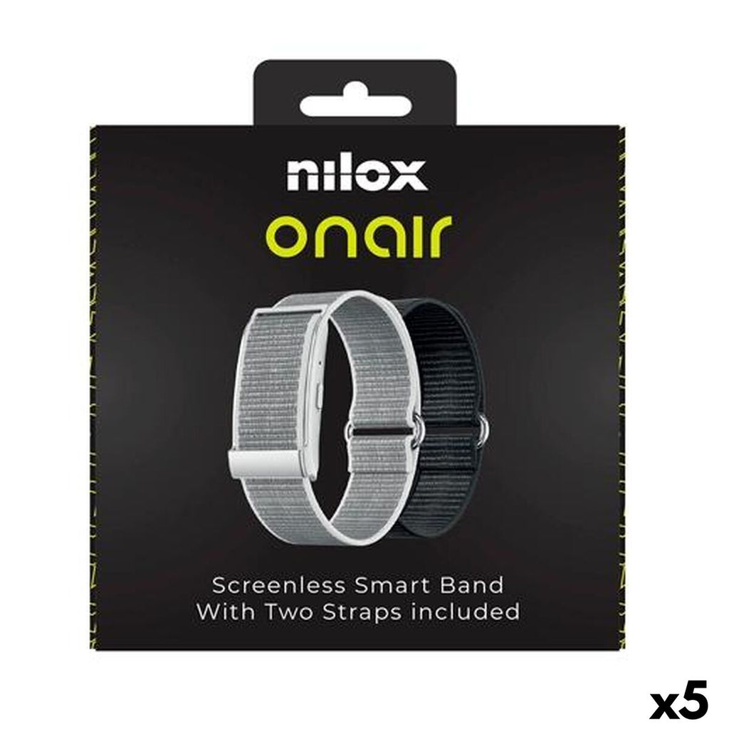 Bracelet d'activités Nilox ONAIR Noir Argenté (5 Unités)