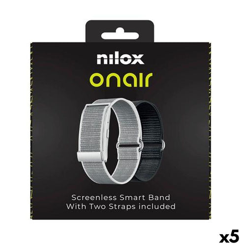 Bracelet d'activités Nilox ONAIR Noir Argenté (5 Unités)