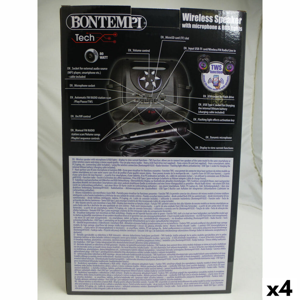 Enceinte avec Microphone Karaoké Bontempi 4 Unités
