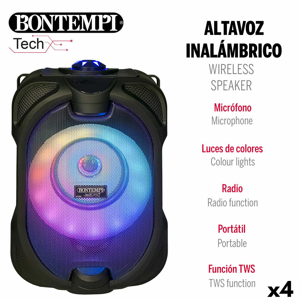 Enceinte avec Microphone Karaoké Bontempi 4 Unités